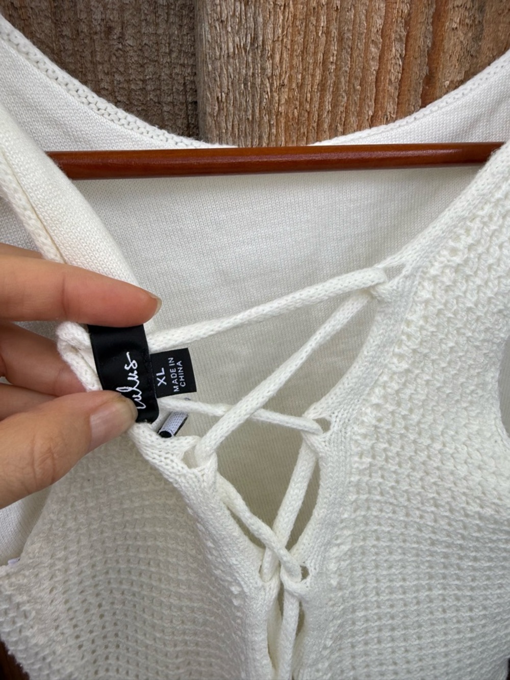 White Crochet Knit Cropped Corset Back Tank Top 🌿 - Picture 4 of 7